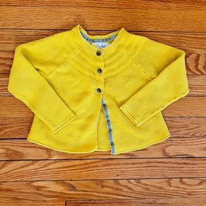 Mini Boden Girls Cardigan Sweater size 4 - 5 in Yellow